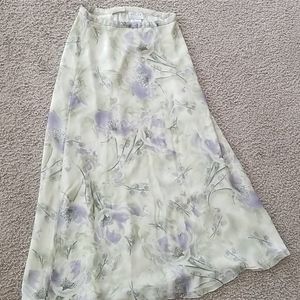 Oscar de la Renta long silk skirt
